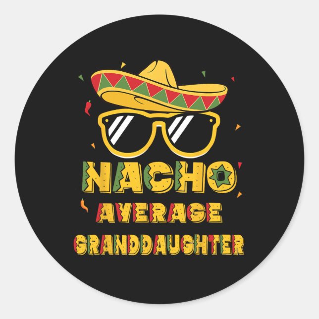 Sticker Rond Cool Cinco De Mayo Nacho Moyenne Petite-Fille Som (Devant)