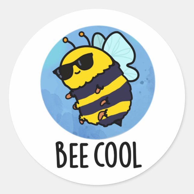Sticker Rond Cool d'abeilles drôle Insecte Bee Pun (Devant)