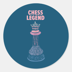 Sticker Rond Cool de la légende des échecs avec matchs de contr