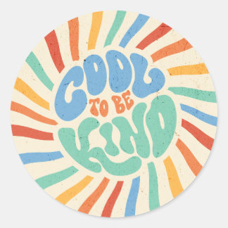 Sticker Rond COOL D'ÊTRE GENTIL Pop-Art Vintage