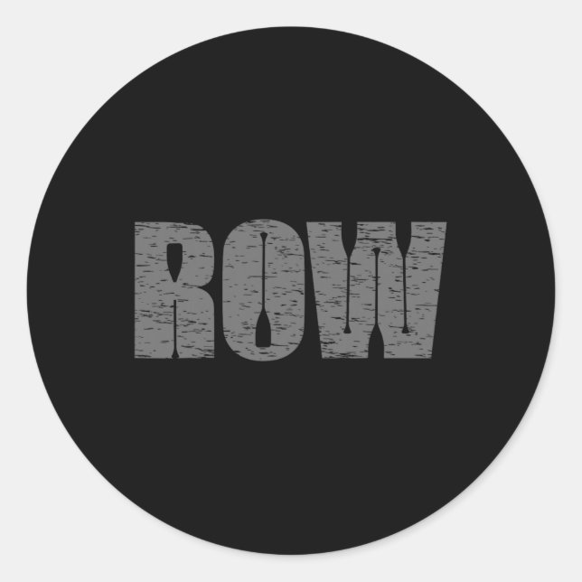 Sticker Rond Cool Distressed Row Rowing Funny Rowers Gift For M (Devant)