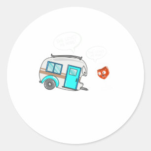 Sticker Rond Cool Elle M'Aime Camping Et Vin Funny Camp D