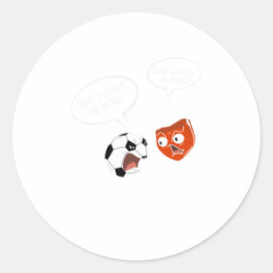 Sticker Rond Cool Elle M'Aime Football Et Vin Boisson Drôle
