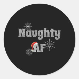 Sticker Rond Cool Et Snowy Naughty Af Drôle Et Mauvais Christ