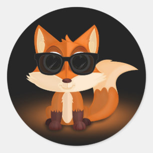 Sticker Rond Cool Fox 2