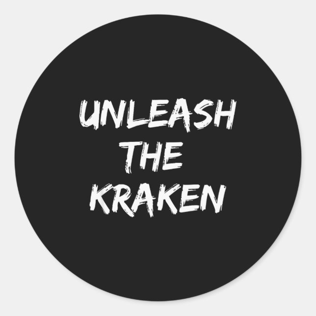 Sticker Rond Cool Funny Unleahe Kraken Shirt Novelty Gift Men W (Devant)