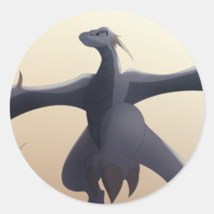 Sticker Rond Cool Grey Wyvern