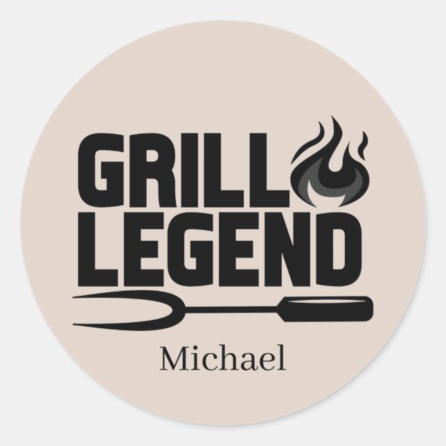 Sticker Rond Cool grill legende ajouter nom mot art (Devant)