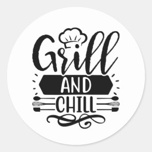 Sticker Rond Cool Grill mot art