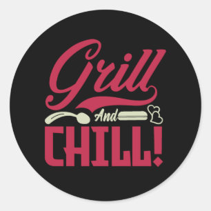 Sticker Rond Cool Grill mot art