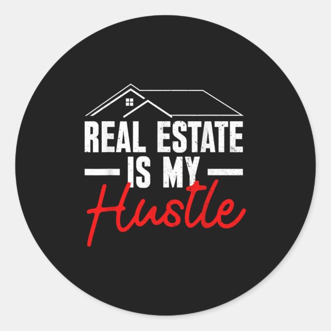 Sticker Rond Cool Immobilier Investisseurs Conception Pour Homm (Devant)