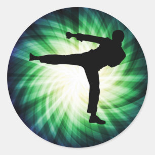 Sticker Rond Cool Karate Kick