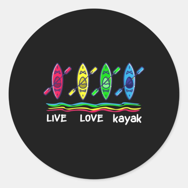 Sticker Rond Cool Kayaks for Outdoor Funny Kayaking Boating (Devant)