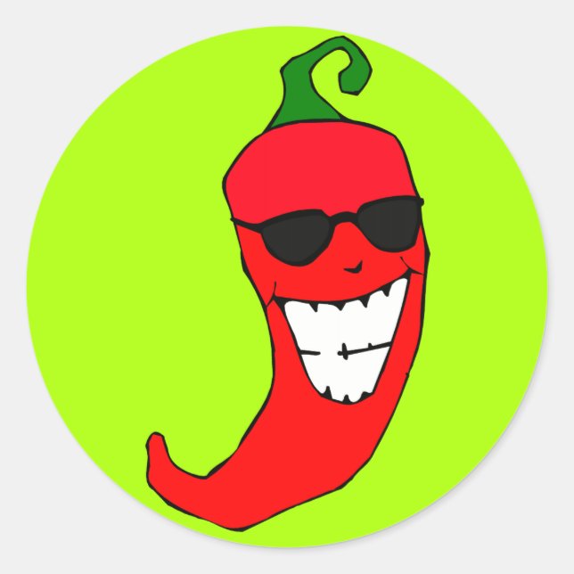Sticker Rond Cool Mister Red Hot Pepper (Devant)