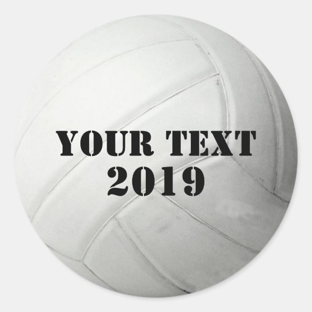 Sticker Rond Cool Personnalisé Nom & Couleur Volleyball Team Sp (Devant)