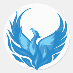 Sticker Rond Cool Phoenix Bird Design