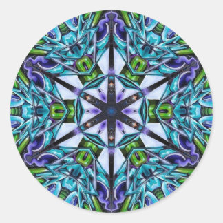 Sticker Rond Cool Radiance Mandala