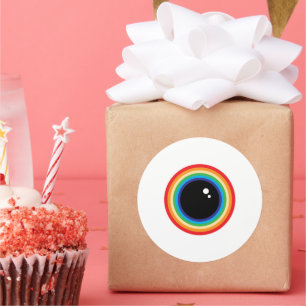 Sticker Rond Cool Rainbow Eyeball