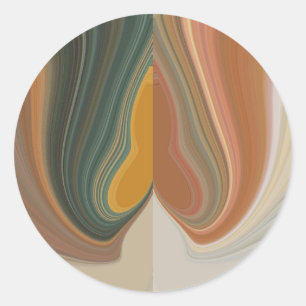 Sticker Rond Cool Retro Abstrait Graphic coloré brin Matata