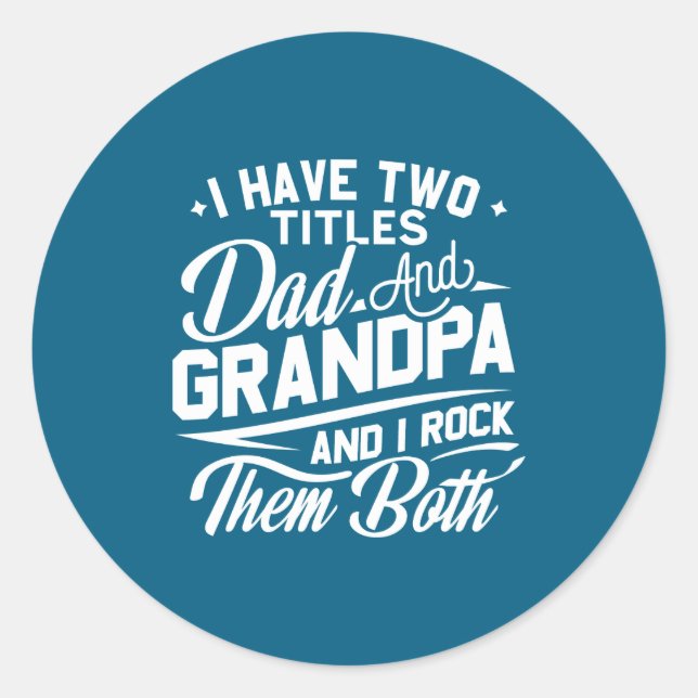 Sticker Rond Cool Retro Style Gift For New Grandpas  (Devant)