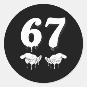 Sticker Rond Cool Six Seven 6 7 Mème Slang Gen Alpha Costume Ma