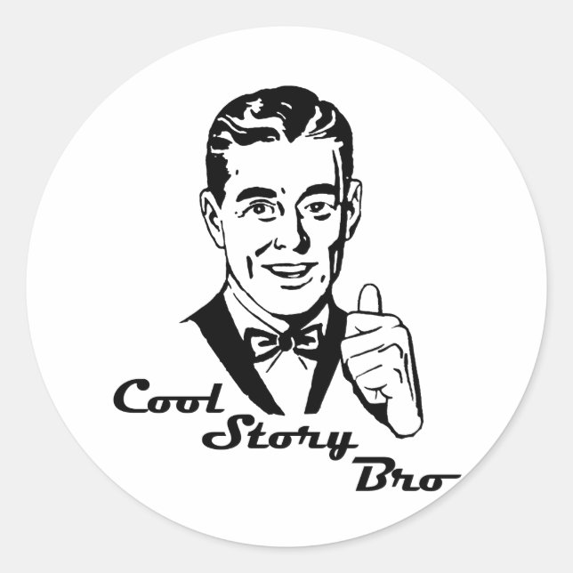 Sticker Rond Cool Story Bro Vintage Retro (Devant)