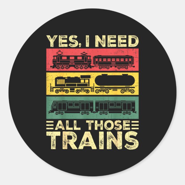 Sticker Rond Cool Train Model Funny Train Railroad  (Devant)