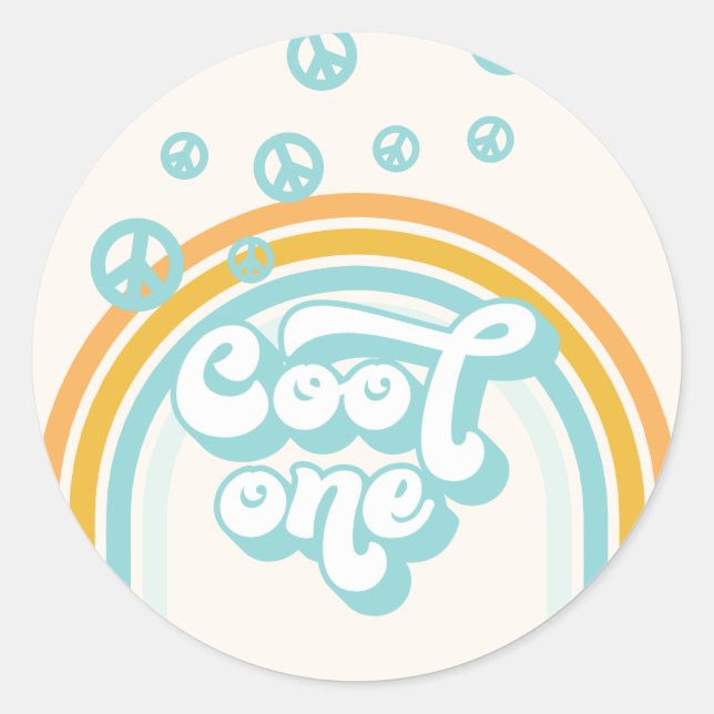 Sticker Rond Cool Un garçon 1er anniversaire (Devant)