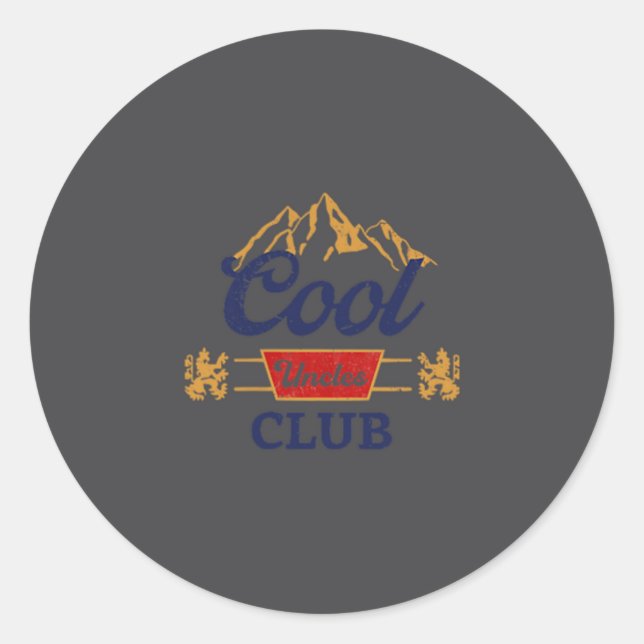 Sticker Rond Cool Uncles Club Uncle Ever Funny Cket Fath  (Devant)