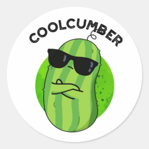Sticker Rond Coolcumber Fundy Veggie Cucumber Pun