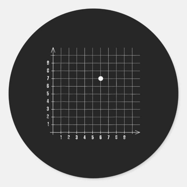 Sticker Rond Coordinate (6,7) Funny Math Teacher 67 Math Lover  (Devant)