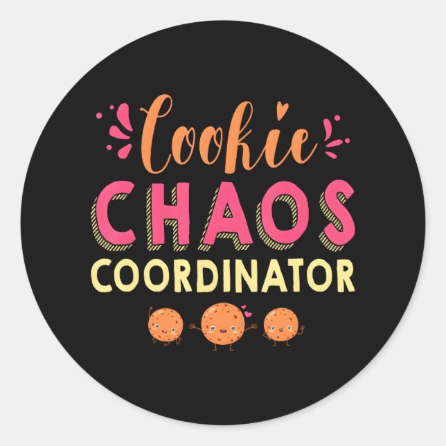 Sticker Rond Coordinateur Cookie Chaos Funny Camping Scouting (Devant)