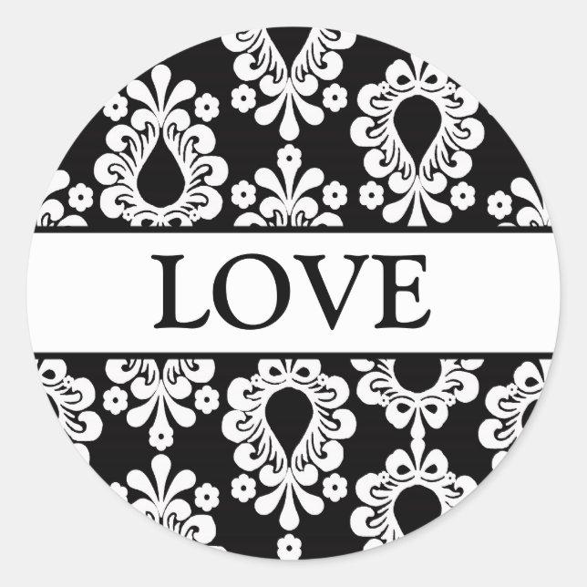 Sticker Rond Coordination des joints d'enveloppe Damas (Devant)