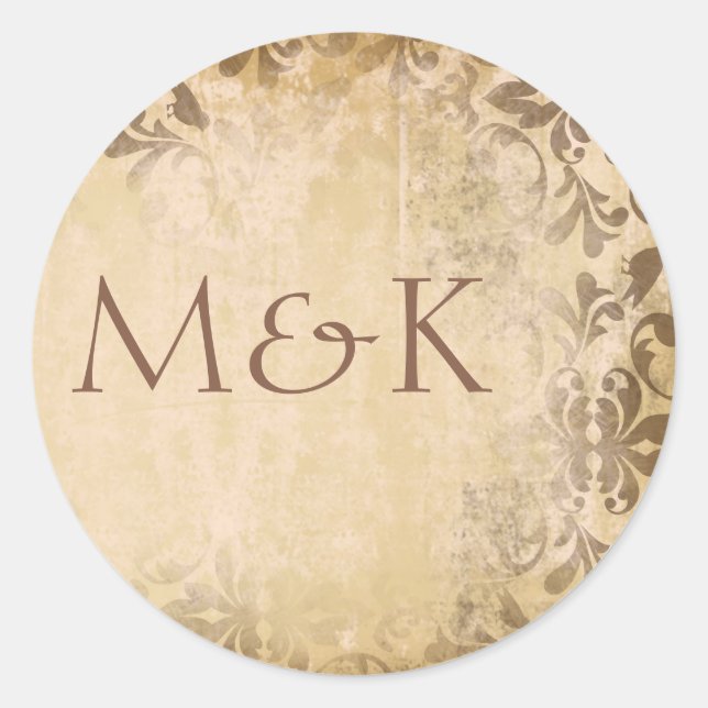 Sticker Rond Coordination des joints d'enveloppe {Toffee} (Devant)