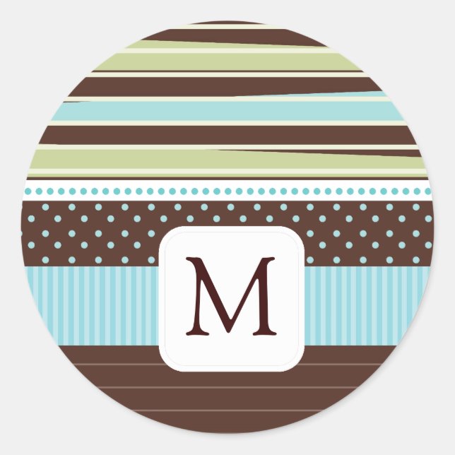 Sticker Rond Coordination des scellés d'enveloppe monographique (Devant)