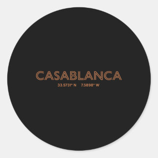 Sticker Rond Coordonnées de la ville marocaine de Casablanca