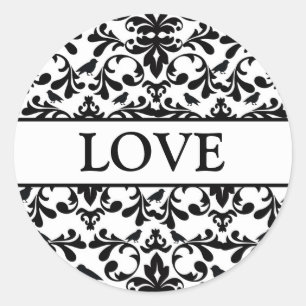 Sticker Rond Coordonner les joints d'enveloppes de lovebirds