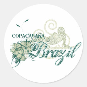 Sticker Rond Copacabana Brésil Tshirts et cadeaux
