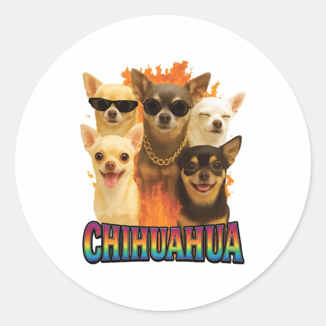 Sticker Rond Copie Chihuahua (Devant)