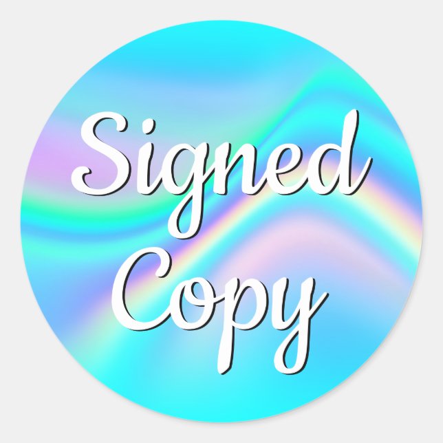 Sticker Rond Copie signée Aqua Edge Rainbow Wave Ombre (Devant)