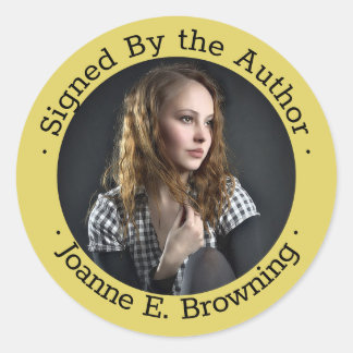 Sticker Rond Copie signée Auteur Livre Signature Écrivain Photo