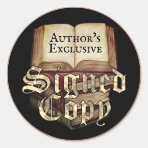 Sticker Rond Copie signée exclusive de l'auteur Noir