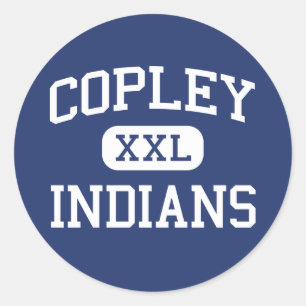 Sticker Rond Copley - Indiens - Lycée - Copley Ohio