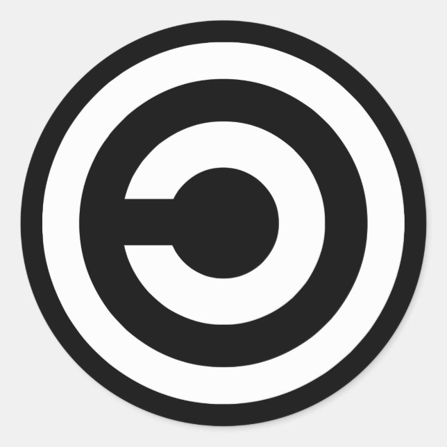 Sticker Rond Copyleft - l'information veut être libre (Devant)