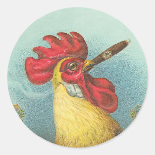 Sticker Rond Coq de tabagisme