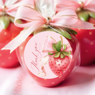 Sticker Rond Coquette Berry Baby shower doux