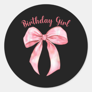 Sticker Rond Coquette Bow Anniversaire Filles Esthétiques Fille