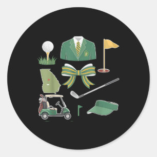 Sticker Rond Coquette Bow Masters Tournoi de golf Graphisme pou