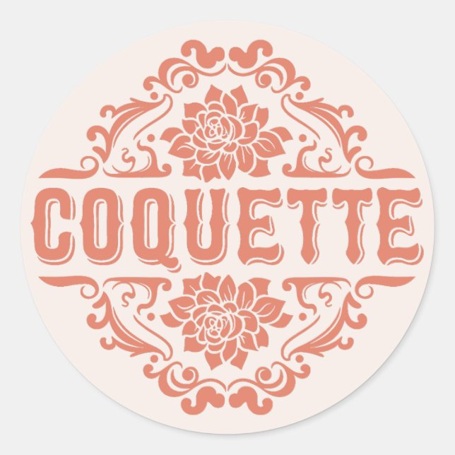 Sticker Rond Coquette esthétique fille rose pastel (Devant)