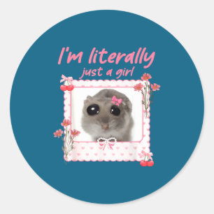Sticker Rond Coquette Je suis littéralement juste une fille drô